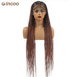 36'' Lace Front Knotless Box Braids Wig - Ombre Synthetic