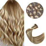 Clip In Human Hair Extensions Straight Natural Light