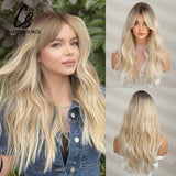 Charmsource Blonde Wavy Wig With Bangs Party Dresses