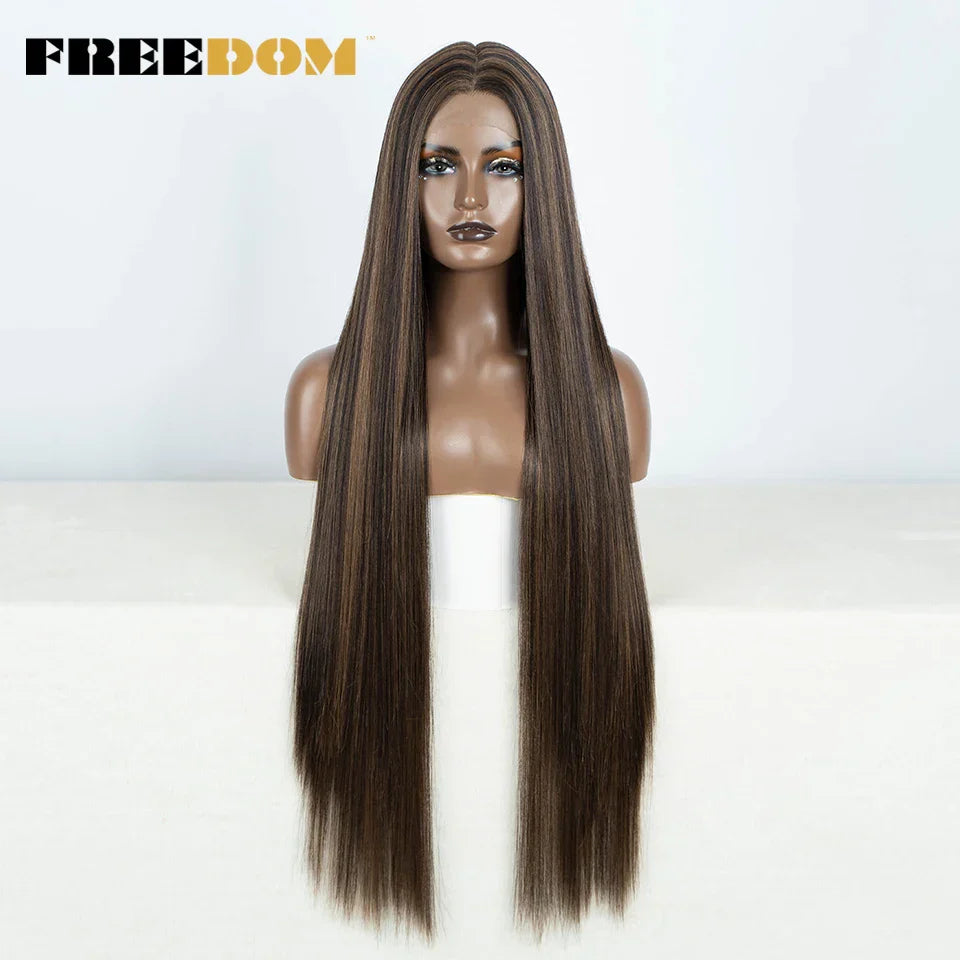 Freedom Synthetic Lace Frontal Wig For Women Long