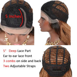 Kalyss Synthetic Lace Front Wigs For Women Pink