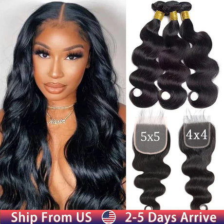 Body Wave Bundles With Closure Brazilian Hair Weave