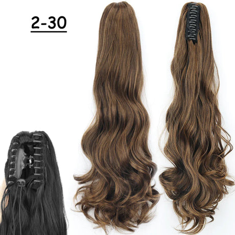 Synthetic Claw Clip On Ponytail Hair Extensions Long