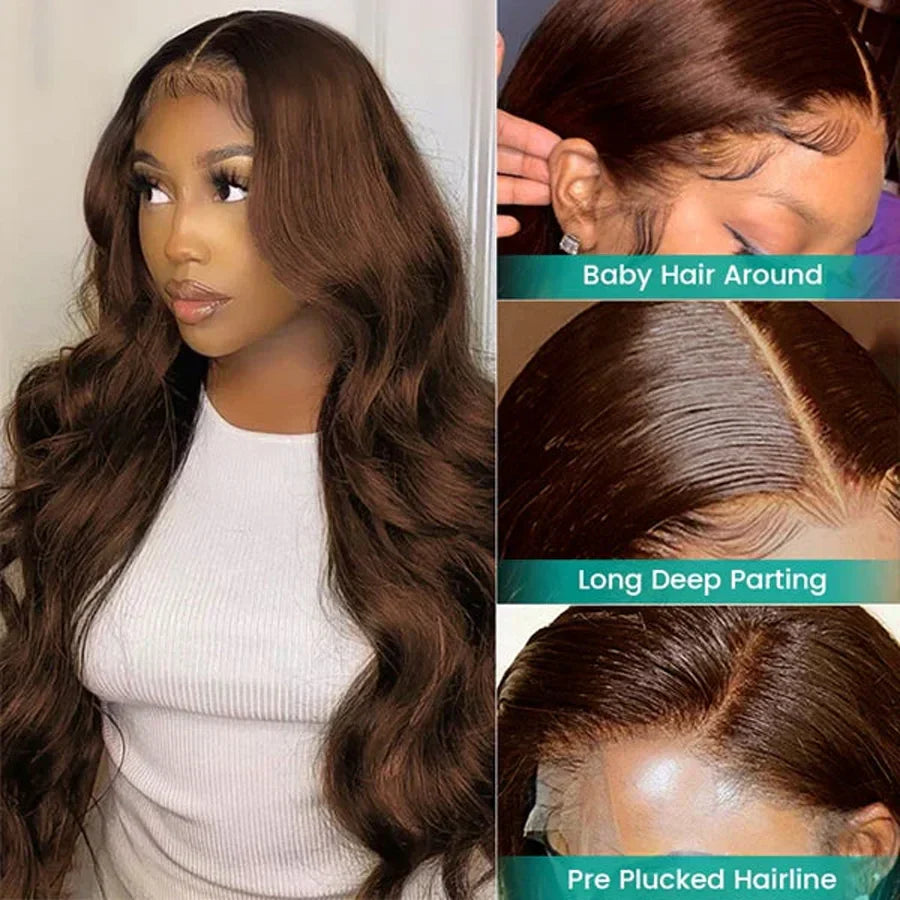 Chocolate Brown Lace Front Human Hair