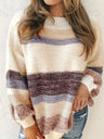 New Casual Sweater, Women' Colorblock Long Sleeve Round
