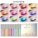 Qibest Colors Glitter Liquid Eyeshadow Waterproof Metallic