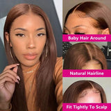 Brown Lace Front Human Hair Wigs For Women