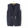 Stylish V-Neck Solid Color Knitted Sweater Vest Womens