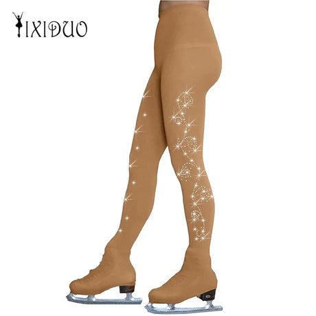 Rhinestone Figure Skating Pants Pantyhose Adult Children Gymnastics