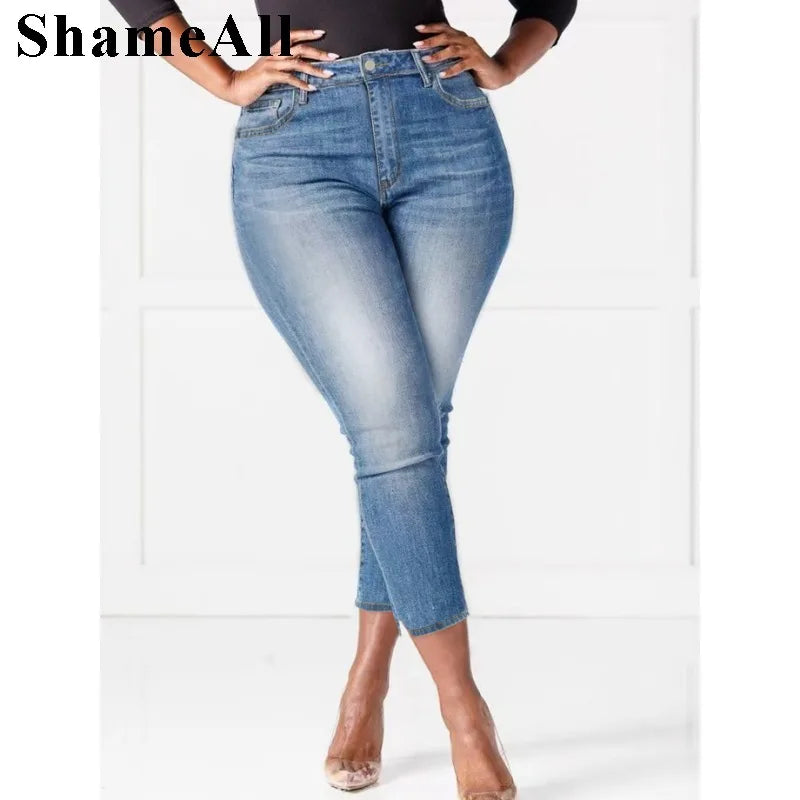 Women' Casual Jeans With Pockets, Button Up Split