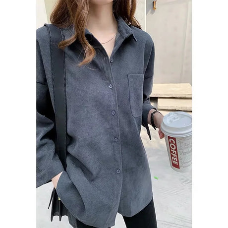 Korean Style Blouses Long Sleeve Clothes Office Autumn