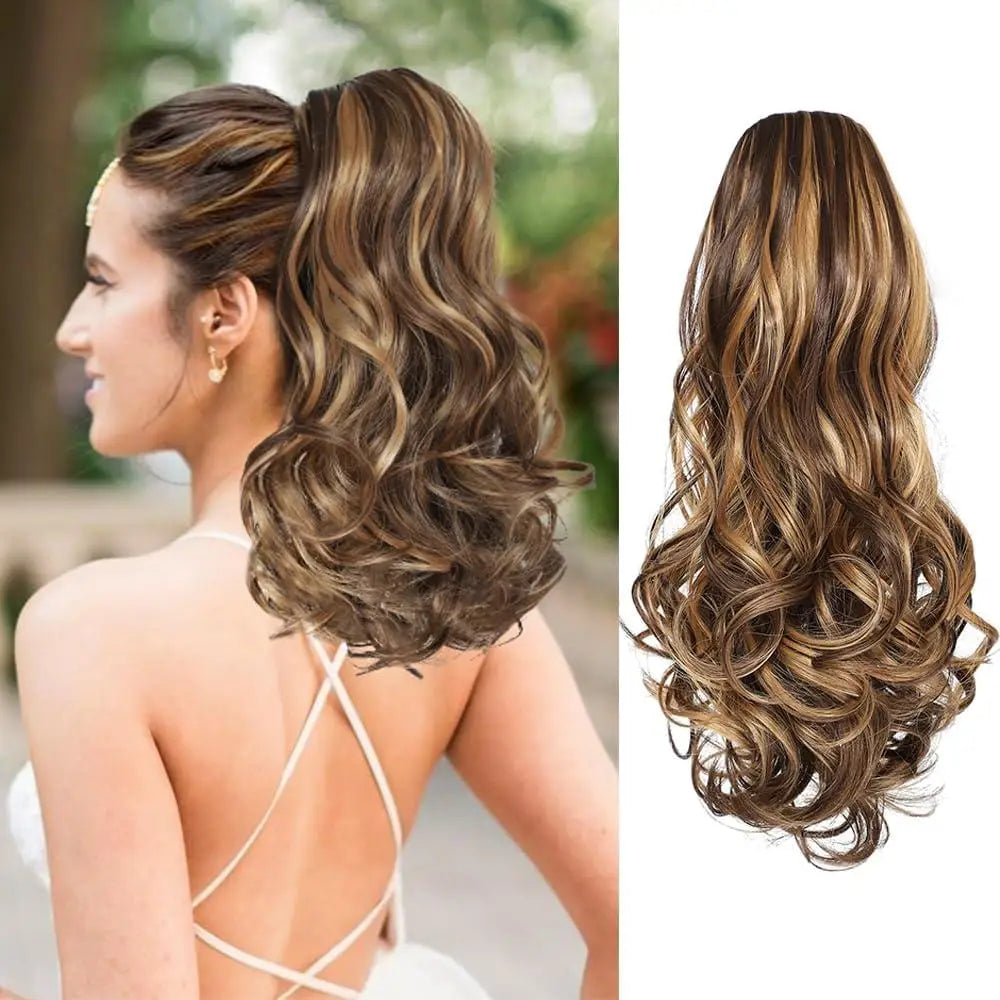 Ponytail Extension Wavy Curly Ponytail Hair Extension Synthetic