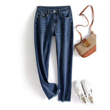 Straight Leg Women' Jeans High Waist Ankle Length