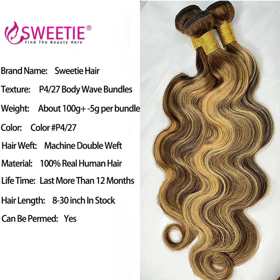 Highlight Body Wave Bundles Human Hair Bundles