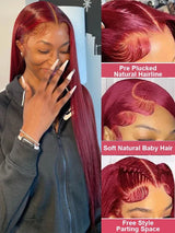 Burgundy X Hd Lace Frontal Human Hair Wig