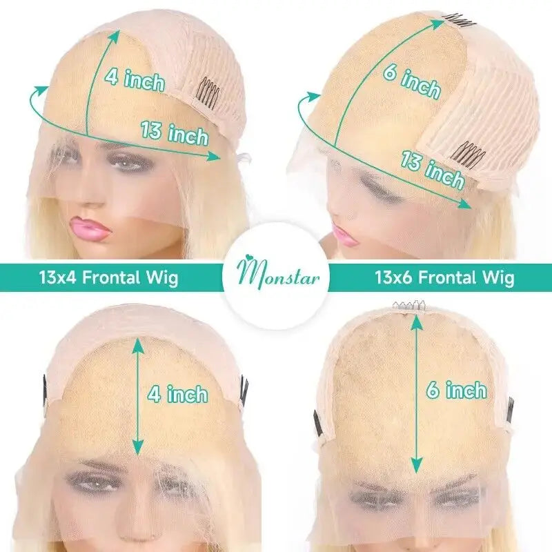 Blonde Bob Wig Lace Front Human