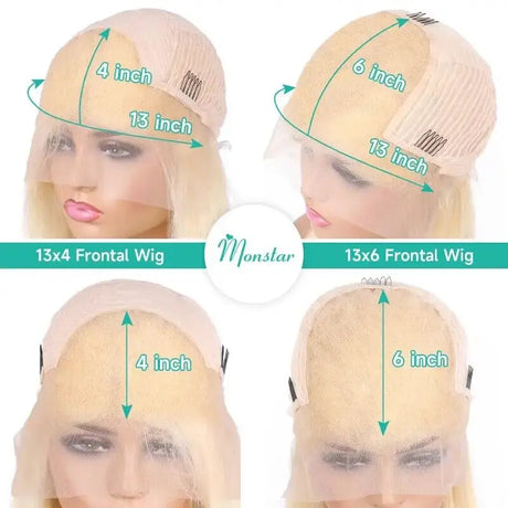 Blonde Bob Wig Lace Front Human