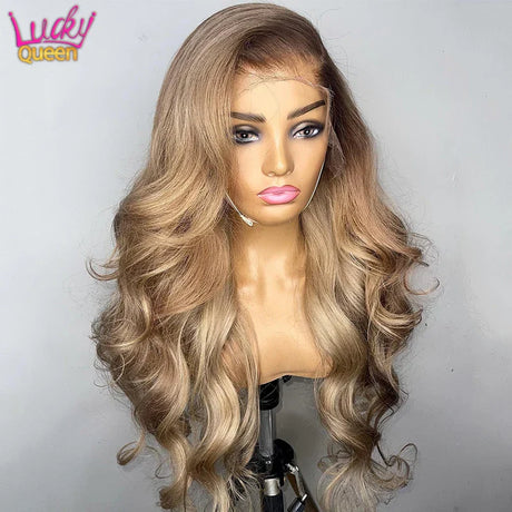 Ombre Blonde 13X4 Transparent Lace Front Human Hair