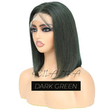 Lime Green Bob Lace Front Wigs Human Hair