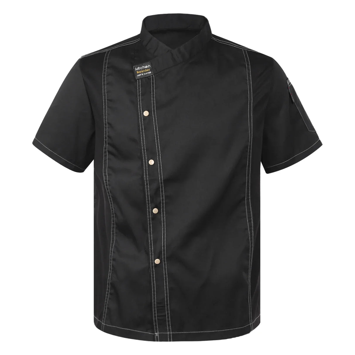 Unisex Chef Jacket Short Sleeve Restaurant Waiter Uniform