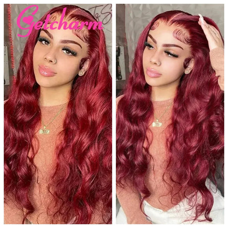 Burgundy Body Wave Lace Front Wig