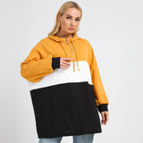 Women Loose Casual Hoodies Top Drop Shoulder O-Ring