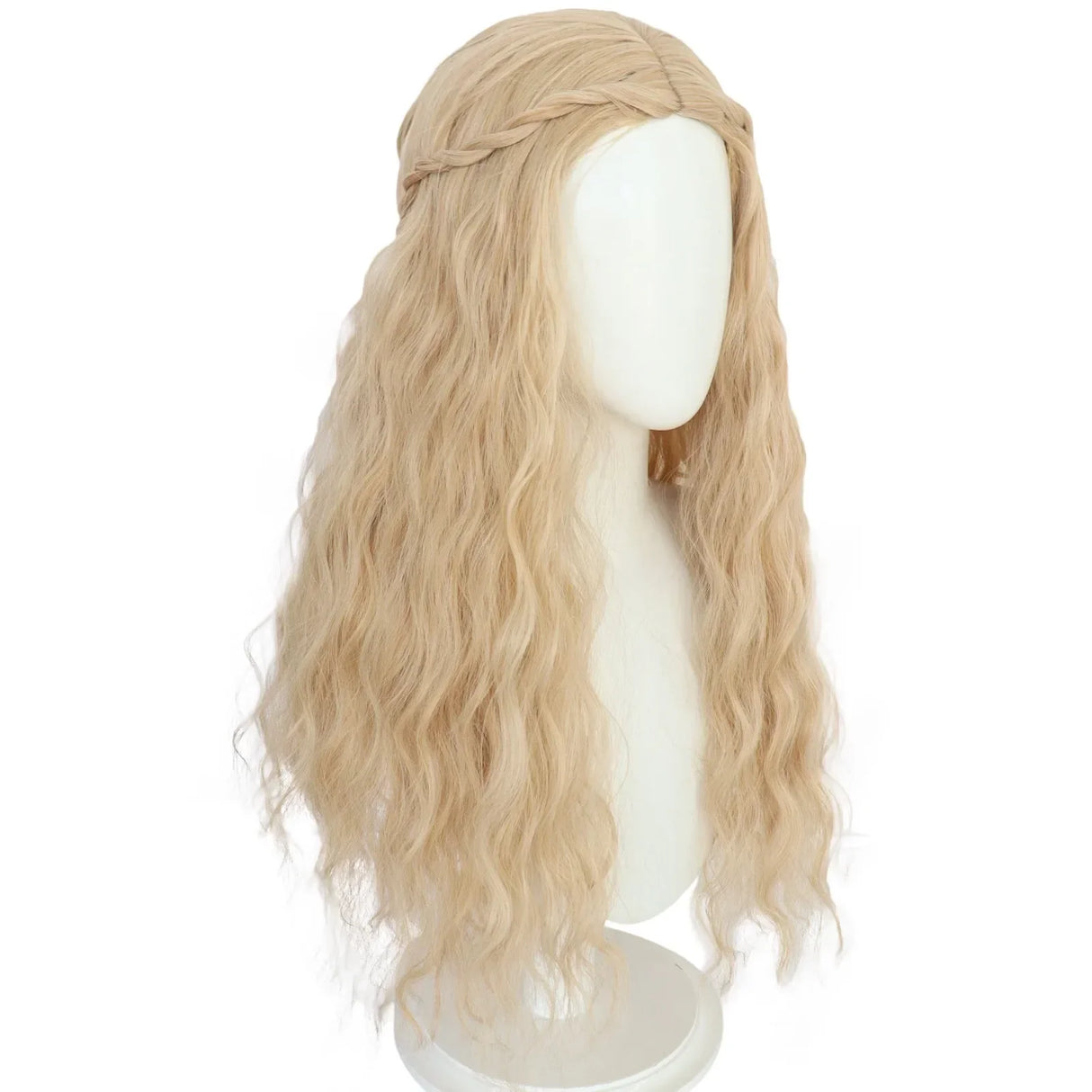 Anogol Braid Cosplay Wig Synthetic Long Brown Blue