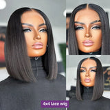 Straight Lace Frontal Bob Wig Pre Plucked