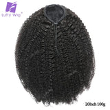 Afro Kinky Curly Drawstring Ponytail Human Hair Real