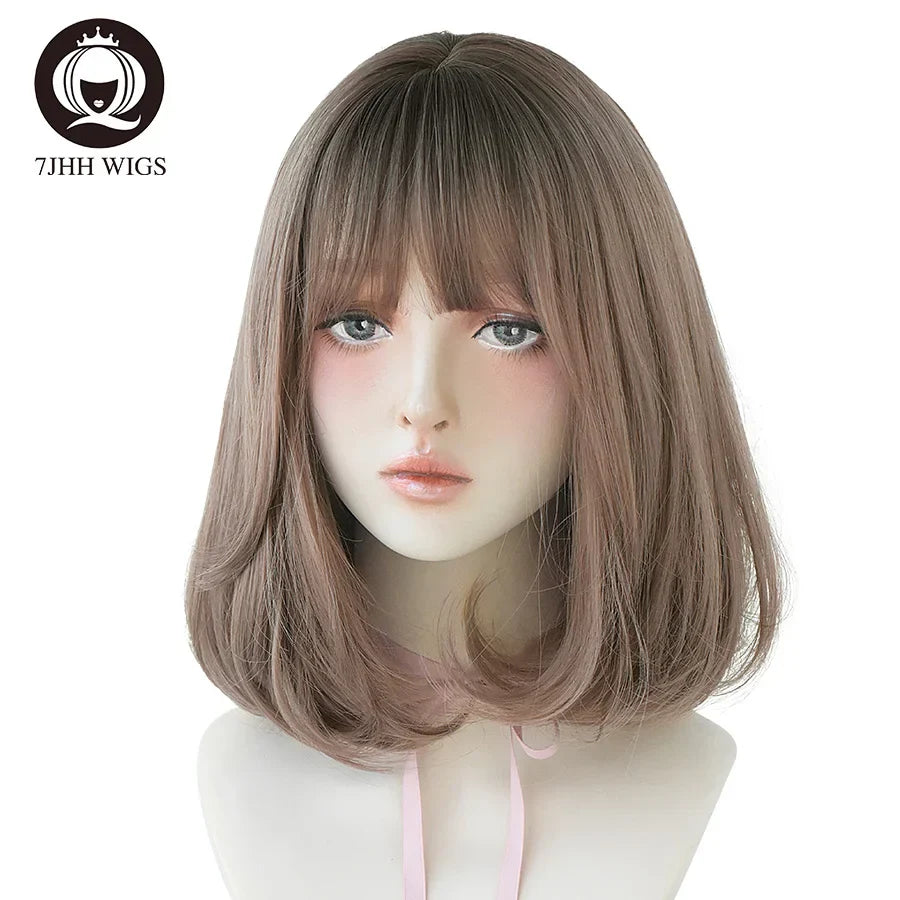 Jhh Wigs Black Short Bob Wig For Girl