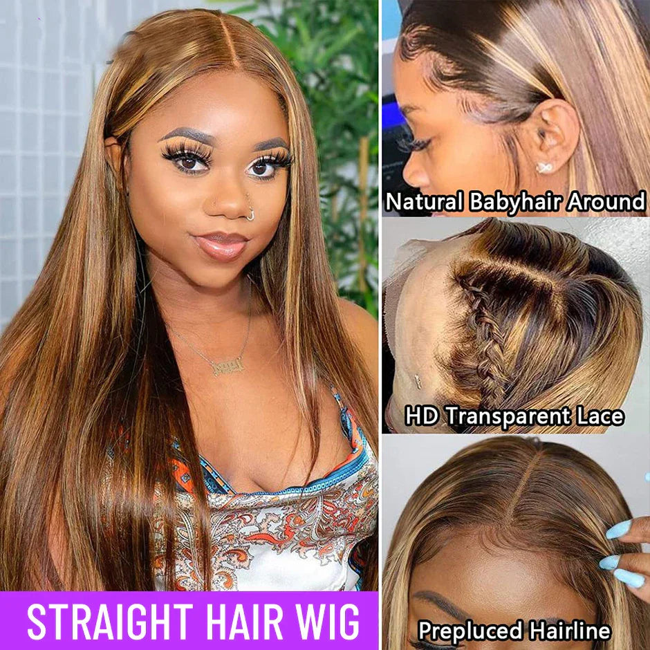 Tracy Hair Straight Highlight Pre Cut Pre Plucked