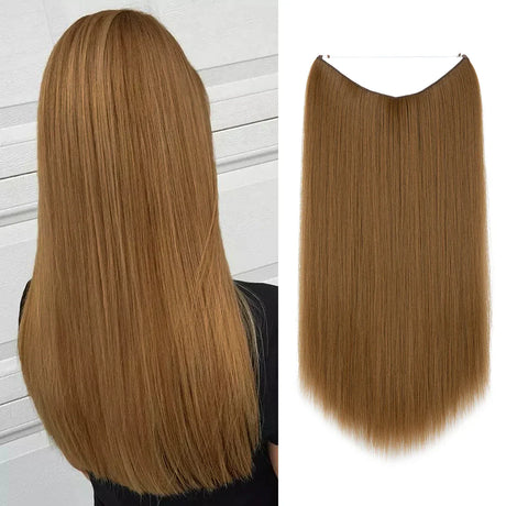 Synthetic Hair Extension No Clip Natural Hair Piece