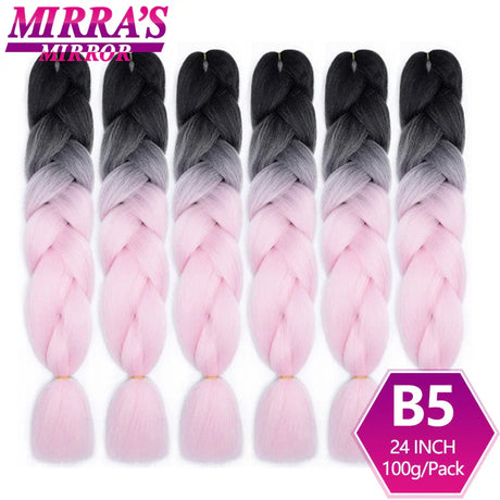 Jumbo Ombre Braids - Black, Brown, Blue, Pink