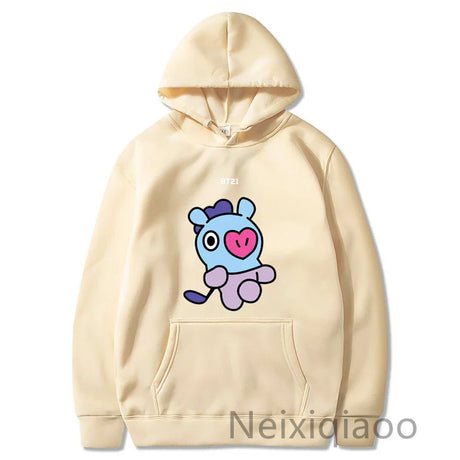 Bt21 Cartoon Prints Hoody Women Men Casual Hoodies