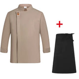 Newest Solid Mens Chef Jacket Short Long Sleeve