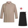 Newest Solid Mens Chef Jacket Short Long Sleeve