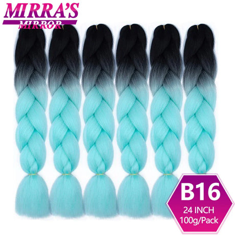 Jumbo Ombre Braids - Black, Brown, Blue, Pink