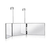 White Retractable Adjustable Hanging Three Mirrors Makeup Folding