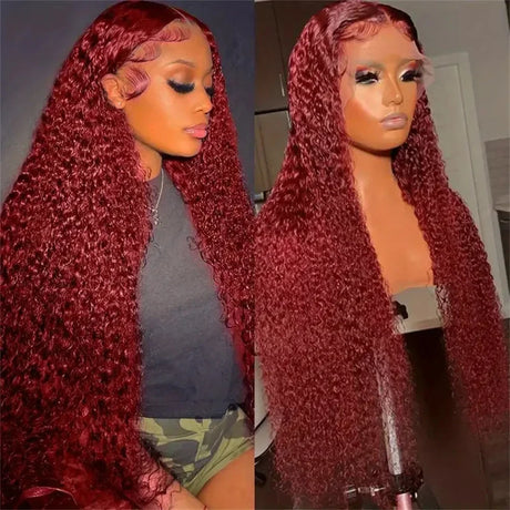 Le Mythe 99J Burgundy Deep Wave 13X4 Lace