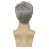 Men'S Wig Inches Handsome Shaggy Short Hair Gray