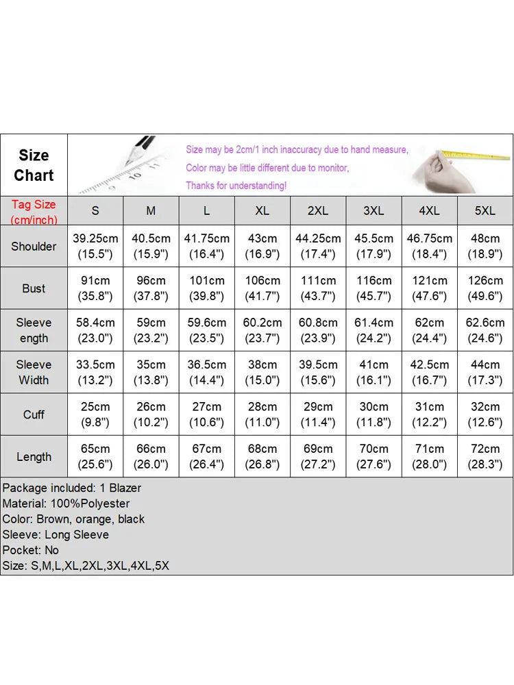 Vonda Women Blazer Autumn Fashion Solid Color