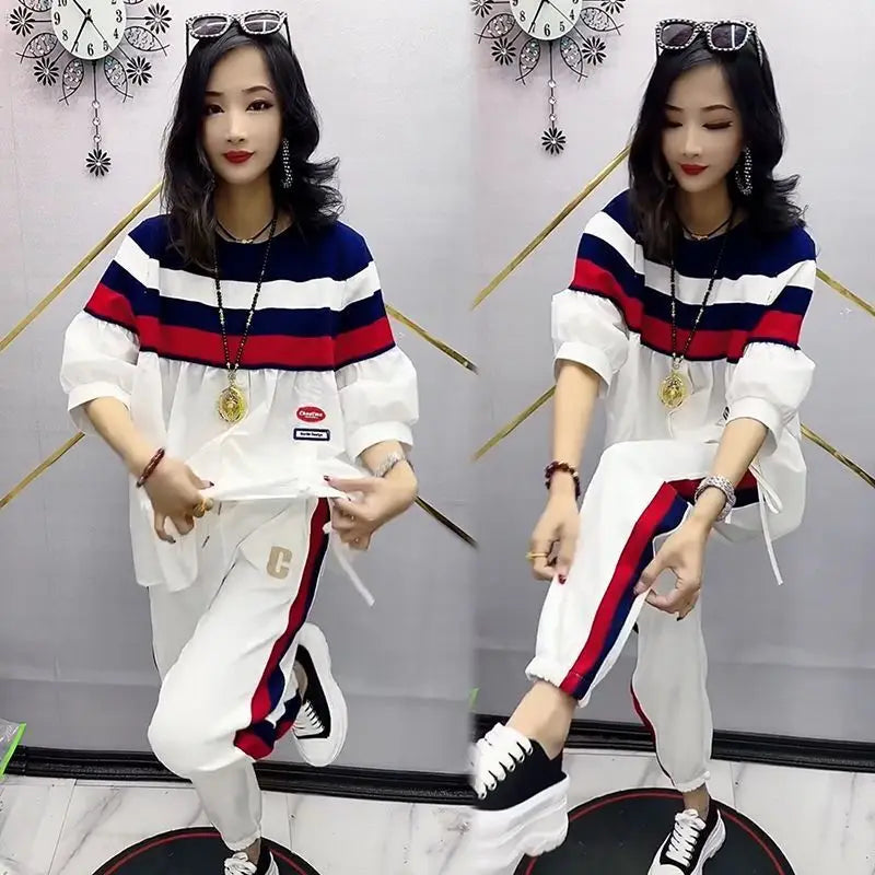 New Fashion Set Women'S Slim Loose Fit Large