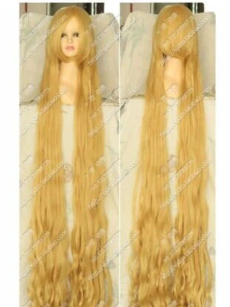 Harajuku Tangled Rapunzel Long Blonde Gold Cm-Cm Wavy