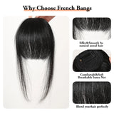 Human Hair Bangs Natural Black Brown French