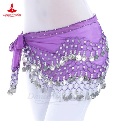 Belly Dance Belt For Women Chiffon Gold Coines