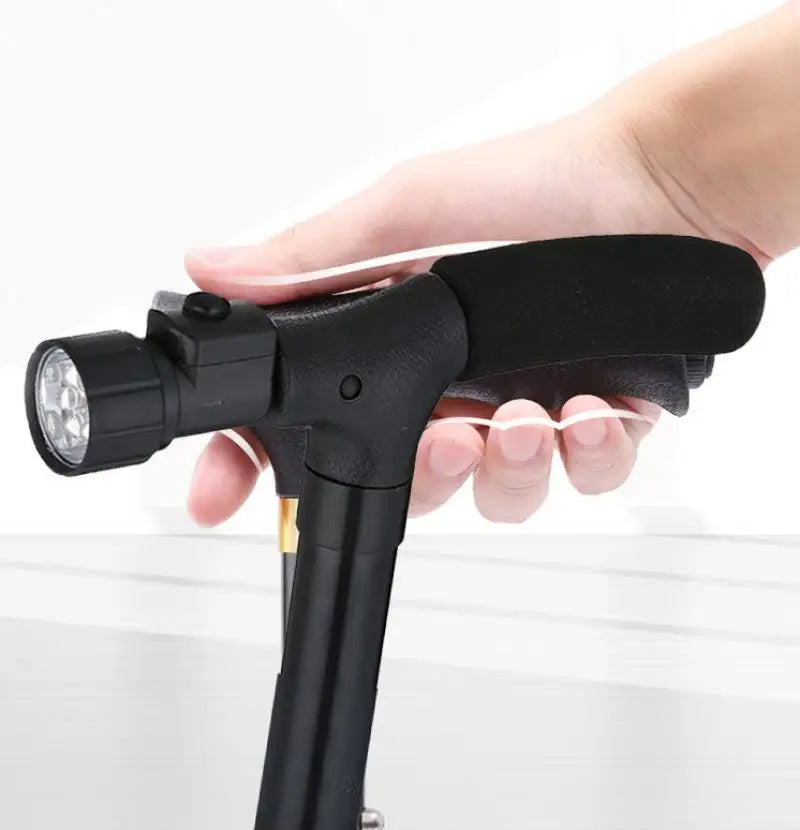 Foldable Telescopic Crutch With Led For Elderly Height