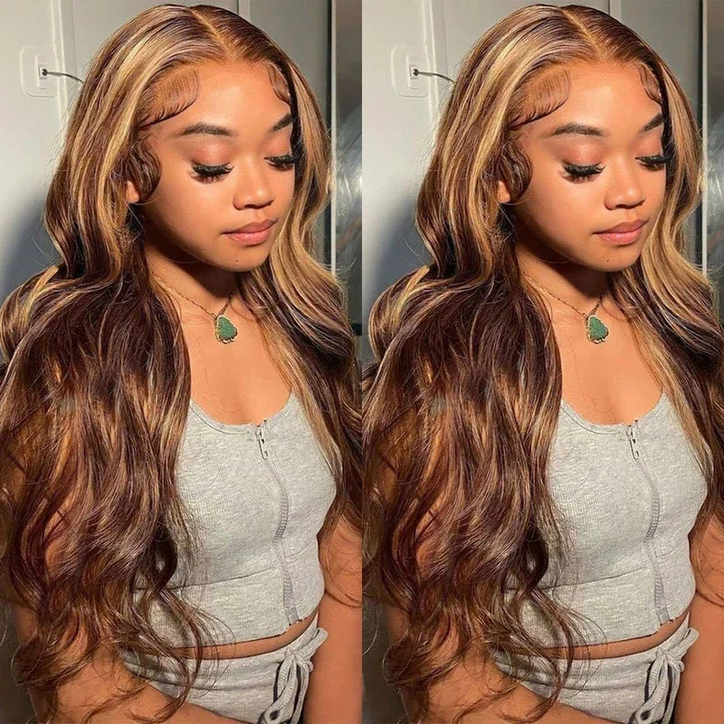 Highlight Ombre Body Wave Lace Front Human