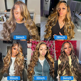 Hd Highlight Wig Human Hair Ombre Honey