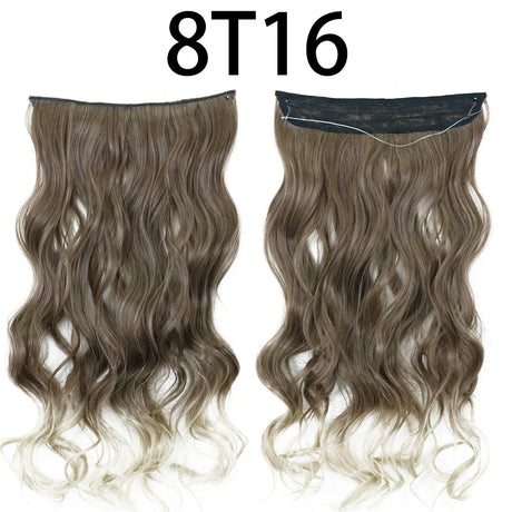 Hair Extensions No Clips Synthetic Fake Hair Ombre