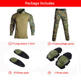 Men' Tactical Suit With Pads Combat Shirt/Pants Military